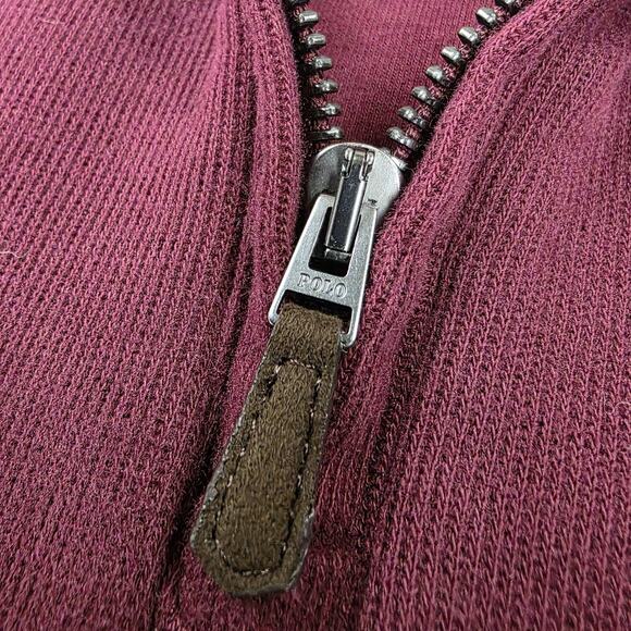 Polo Ralph Lauren Sweater Mens 2XLT Burgundy Estate Rib 1/4 Zip Knit Pullover - Picture 11 of 16